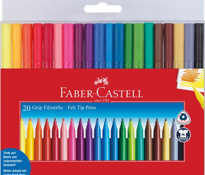 Faber Castell FC-155320 20 Viltstiften GRIP Doos 5 Stuks