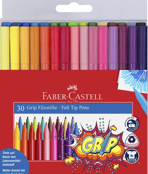 Faber Castell FC-155335 30 Viltstiften Grip Doos 6 Stuks