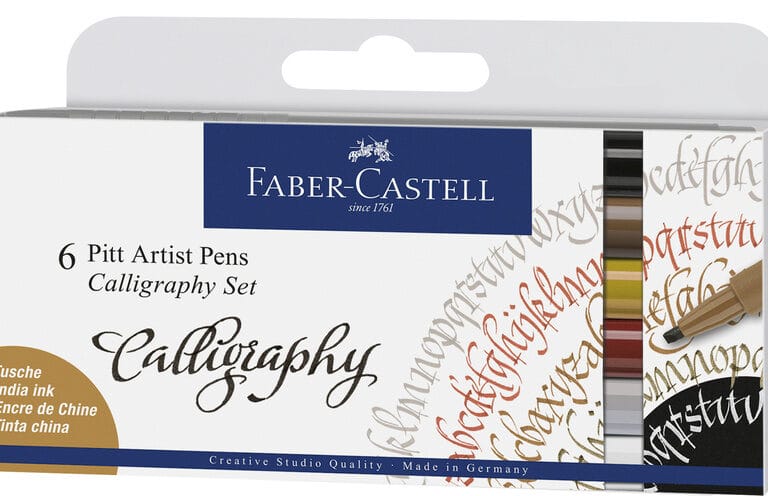 Faber Castell FC-167506 Tekenstift Faber-Castell Pitt Artist Pen Kalligrafieset 6x