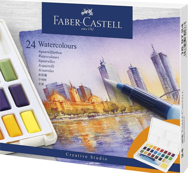 Faber Castell FC-169724 Waterverf Faber-Castell In Box Met 24 Kleuren