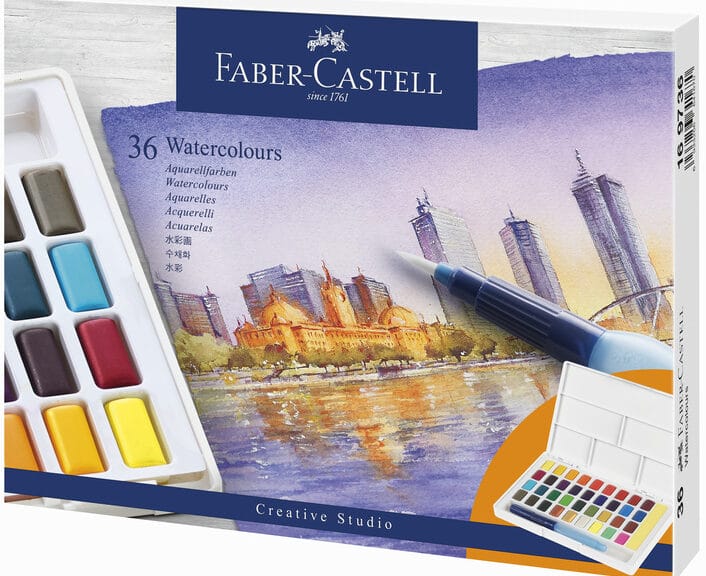 Faber Castell FC-169736 Waterverf Faber-Castell In Box Met 36 Kleuren