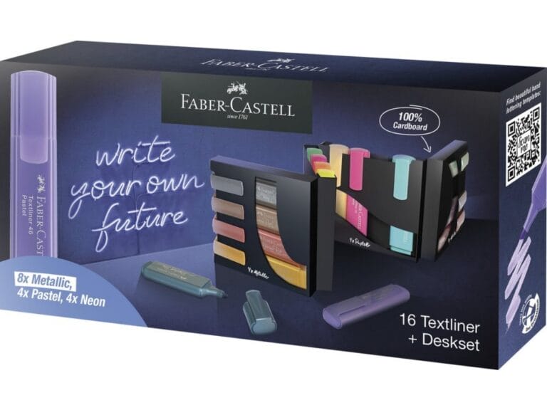 Faber Castell FC-254603 Tekstmarkers Deskset 4xNeon/4xPastel/8xMetallic