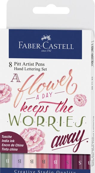Faber Castell FC-267124 Tekenstift Faber-Castell Pitt Artist Pen Letteringset 8x
