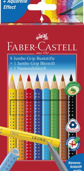 Faber Castell FC-280921 Kleurpotlood Faber-Castell Jumbo GRIP Promotieset 8 + 1 + 1