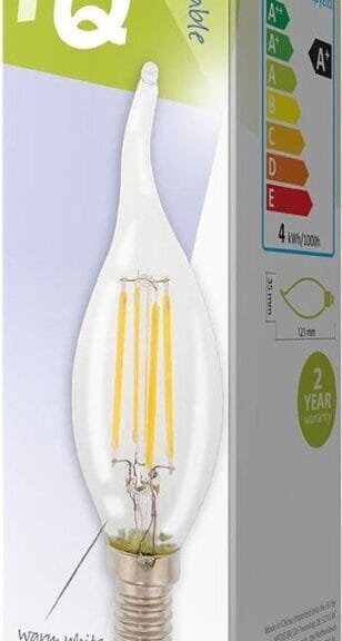 HQ HQLFE14FLTP002 Led Retro Filament Lamp E14 Dimbaar Gebogen Kaars 4 W 345 Lm 2700 K