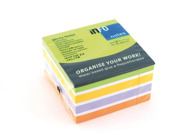 Info Notes IN-5654-52 75x75mm Assorti Color Mix Blok A 450 Vel