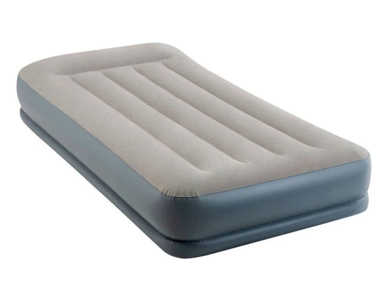 Intex 64116ND Pillow Rest Mid-Rise 1-Persoons Luchtbed 191x99x30 cm + Ingebouwede Pomp Grijs/Blauw