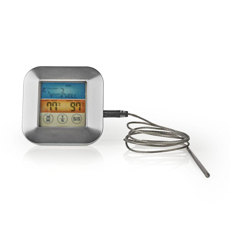 Nedis KATH106SI Vleesthermometer 0 - 250 °c Kleurendisplay Timer