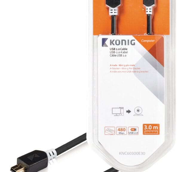 König KNC60300E30 Usb 2.0 Kabel A Male - Mini 5-pins Male 3
