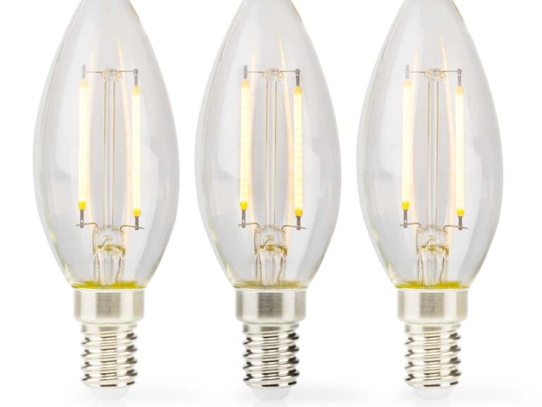 Nedis LBFE14C351P3 Led-filamentlamp E14 Kaars 2 W 250 Lm 2700 K Warm Wit Aantal Lampen In Verpakking: 3 Stuks Doorzichtig