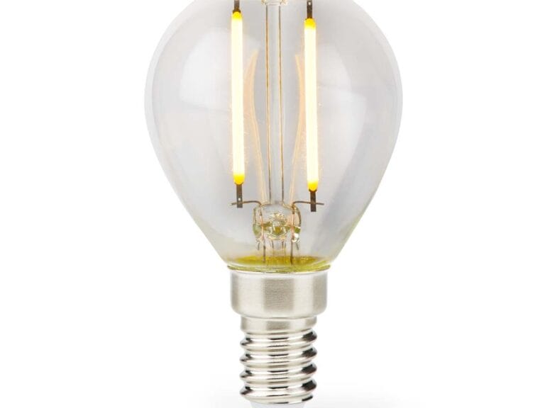 Nedis LBFE14G451 Led-filamentlamp E14 G45 2 W 250 Lm 2700 K Warm Wit Aantal Lampen In Verpakking: 1 Stuks Doorzichtig
