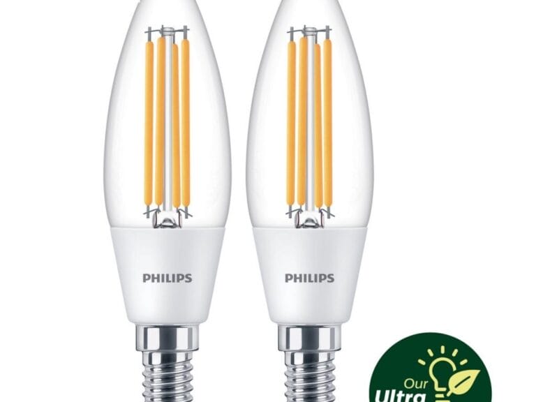 Philips Ultra Efficient LED Kaarslamp 40W E14 Wit Licht 2 Stuks