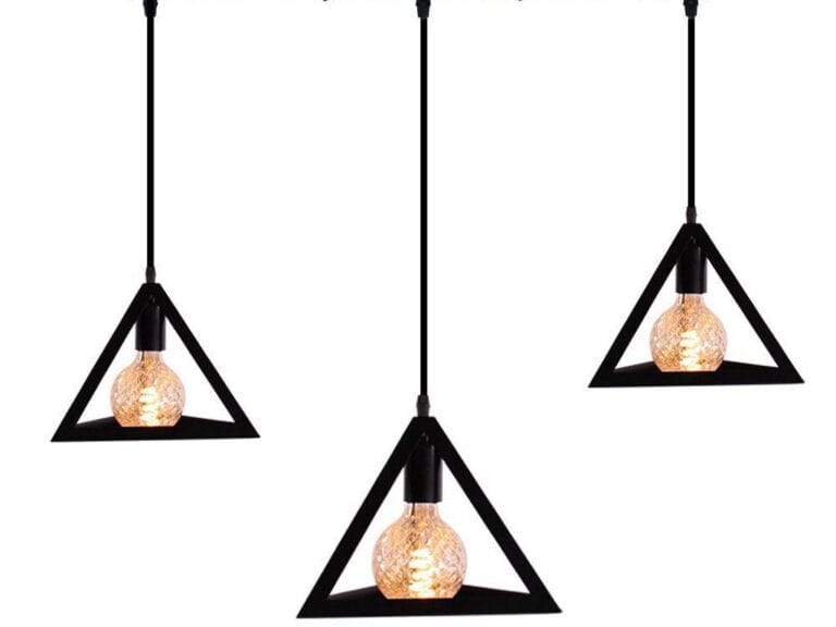 Homestyle Pro MK018-B Industriële Pyramide Hanglampen Zwart/Metaal
