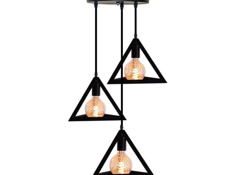 Homestyle Pro MK022-B Industriële Pyramide Hanglampen Zwart/Metaal