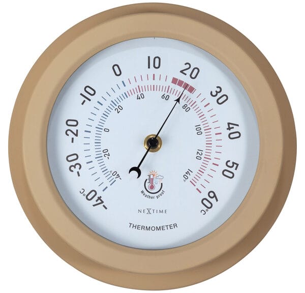NeXtime NE-4302BR Buitenthermometer 22CM Metaal Bruine Lily
