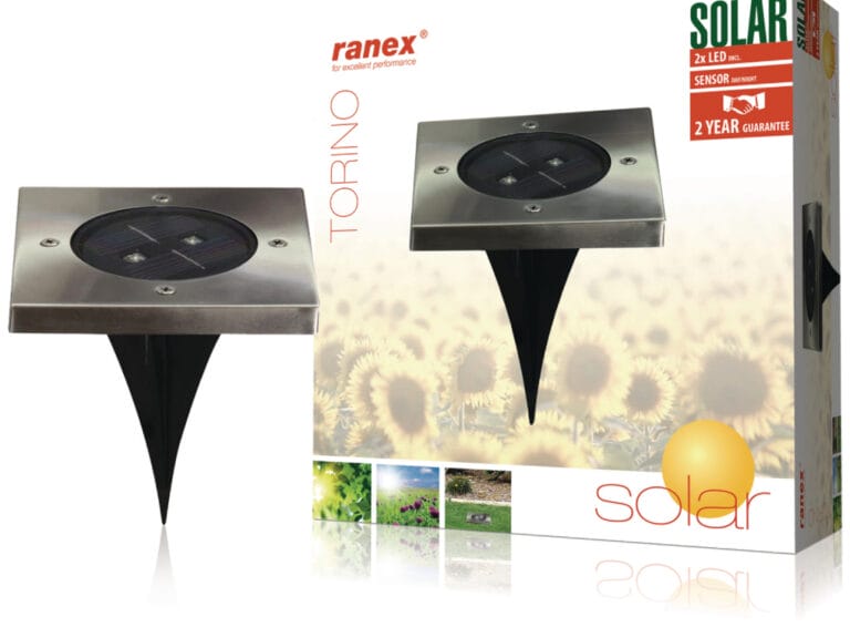 Ranex RA-5000406 LED Solar Grondspot RVS