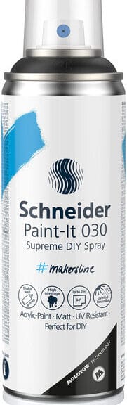 Schneider S-ML03050001 Supreme DIY Spray Paint-it 030 Zwart 200ml Acrylverf