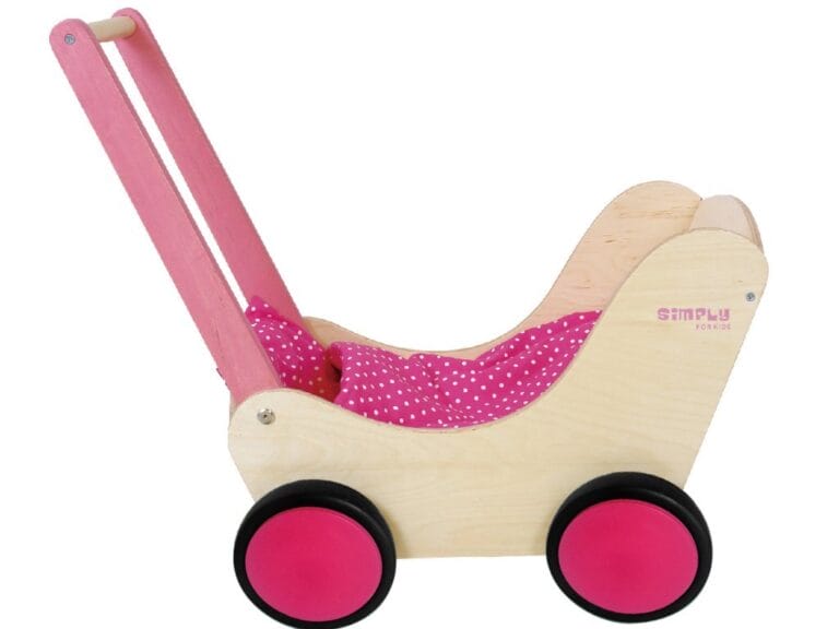 Simply for Kids Houten Poppenwagen Roze