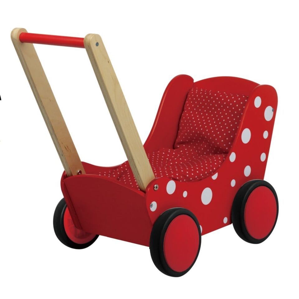 Simply for Kids Houten Poppenwagen Stippeltje Rood