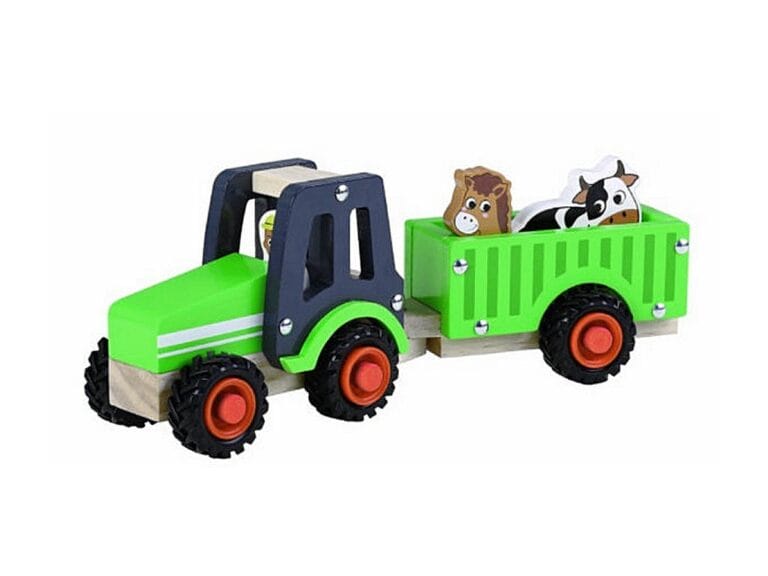 Simply for Kids Houten Tractor + Aanhanger en Dieren