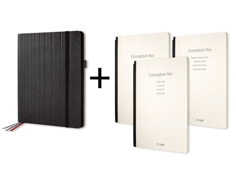 Sigel SI-CF131 Conceptum Flex Business Organiser A5 Zwart/Kunstleer + 3 Schriften