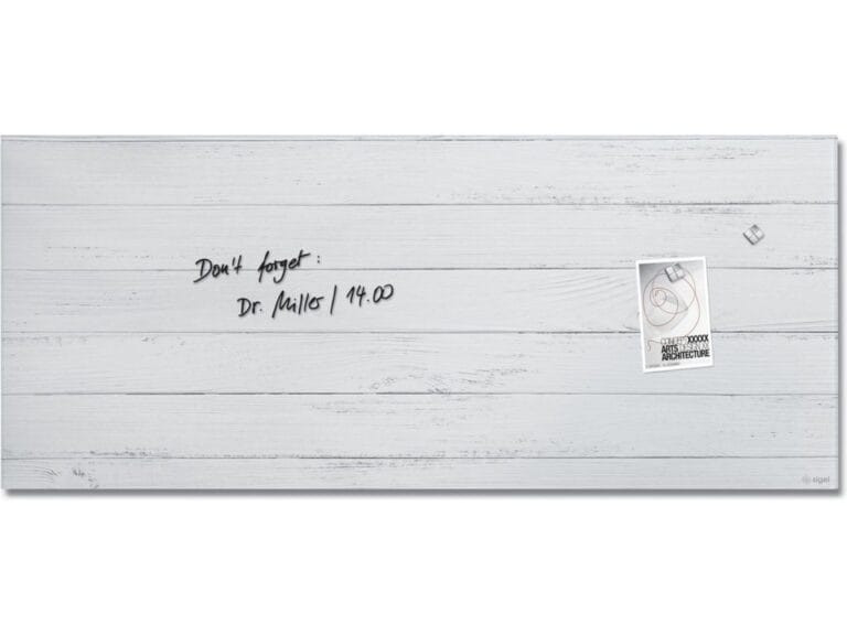 Sigel SI-GL381 Glasmagneetbord Artverum White Wood 130x55 cm Wit