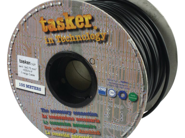 Tasker TASR-C127-BLK Stroomkabel 3x 0.75 Mm² 100 M Zwart