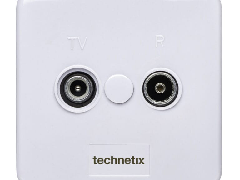 Technetix TN-TRAS2000-S Radio/tv Wandcontactdoos Coax 2 Uitgangen Wit