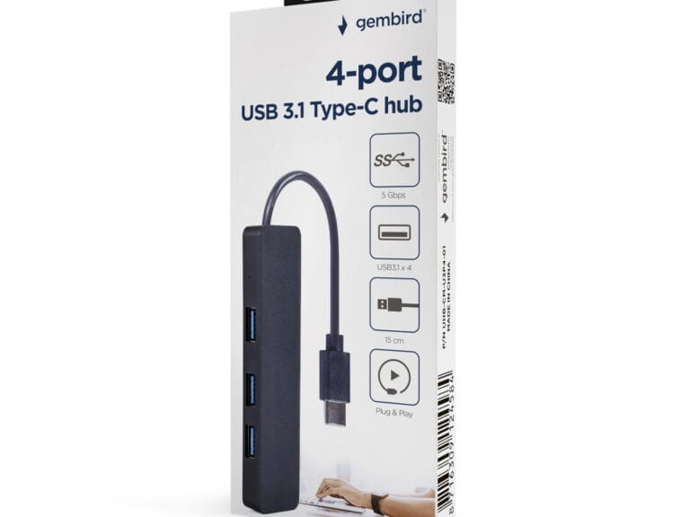 Gembird Gmb Hub Usb-c 4-poorts U3p4-01