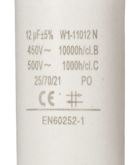 Fixapart W1-11012N Condensator 12.0 uf / 450 V + Aarde