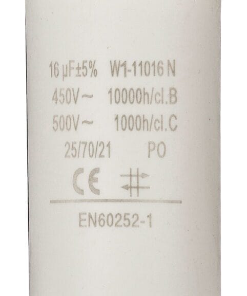 Fixapart W1-11016N Condensator 16.0 uf / 450 V + Aarde