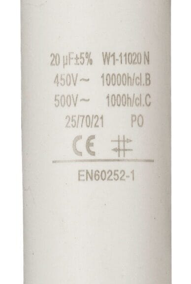 Fixapart W1-11020N Condensator 20.0 uf / 450 V + Aarde