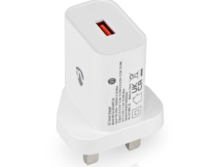 Nedis WCQC302AWTUK Oplader Snellaad Functie Qc3.0 3.0 A Outputs: 1 Usb-a 18 W Automatische Voltage Selectie