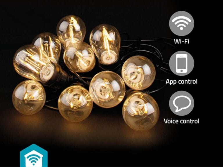 Nedis WIFILP01F10 Smartlife Decoratieve Led Feestverlichting Wi-fi Warm Wit 10 Led's 9.00 M Android™ / Ios Diameter Bulb: 45 Mm