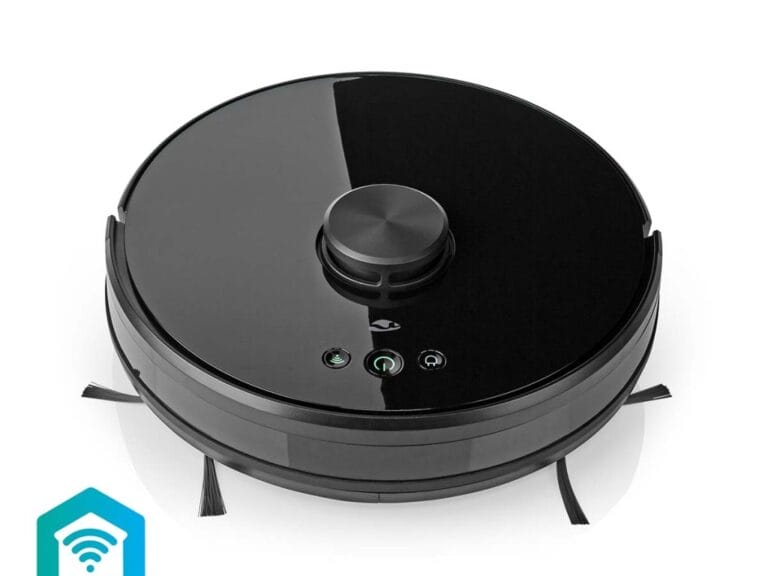 Nedis WIFIVCL001CBK Robotstofzuiger Laser Navigatie Wi-fi Capaciteit Opvangreservoir: 0.6 L Automatisch Opladen Diameter: 330 Mm Maximale Gebruiksduur: 120 Min Zwart Android™ / Ios